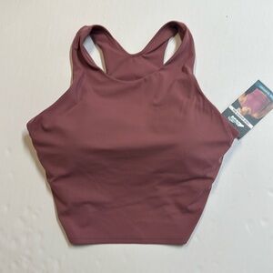 Mauve sports crop bra